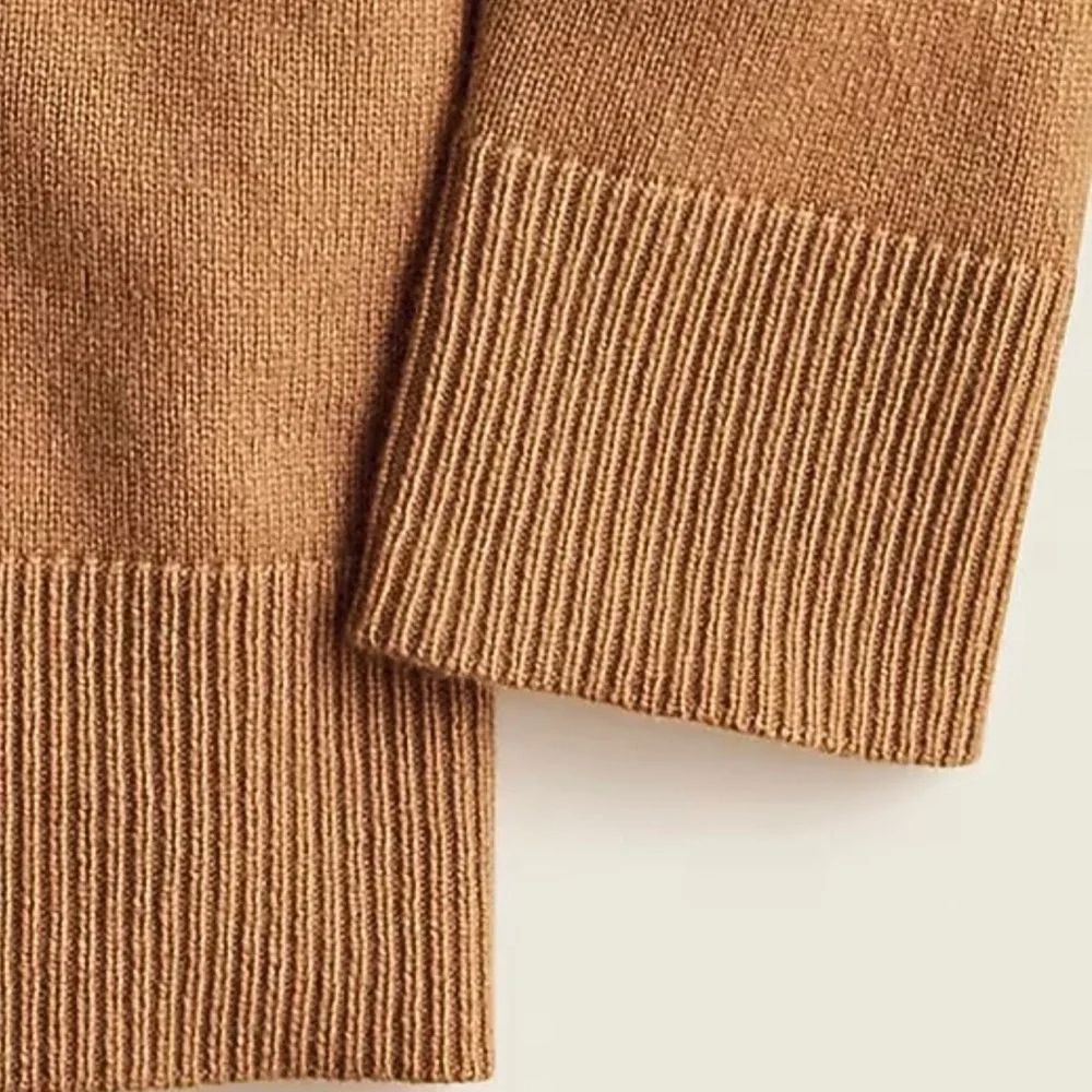 J.Crew Wool Cashmere Blend Oversized Crewneck Sweater Camel Size S Soft Knit - Picture 11 of 11
